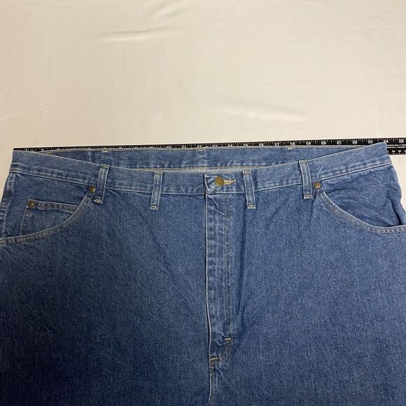 Wrangler Jeans Men 48x30 Blue Five Star Regular Fit Denim Sits at Waist Med Wash - Picture 15 of 16